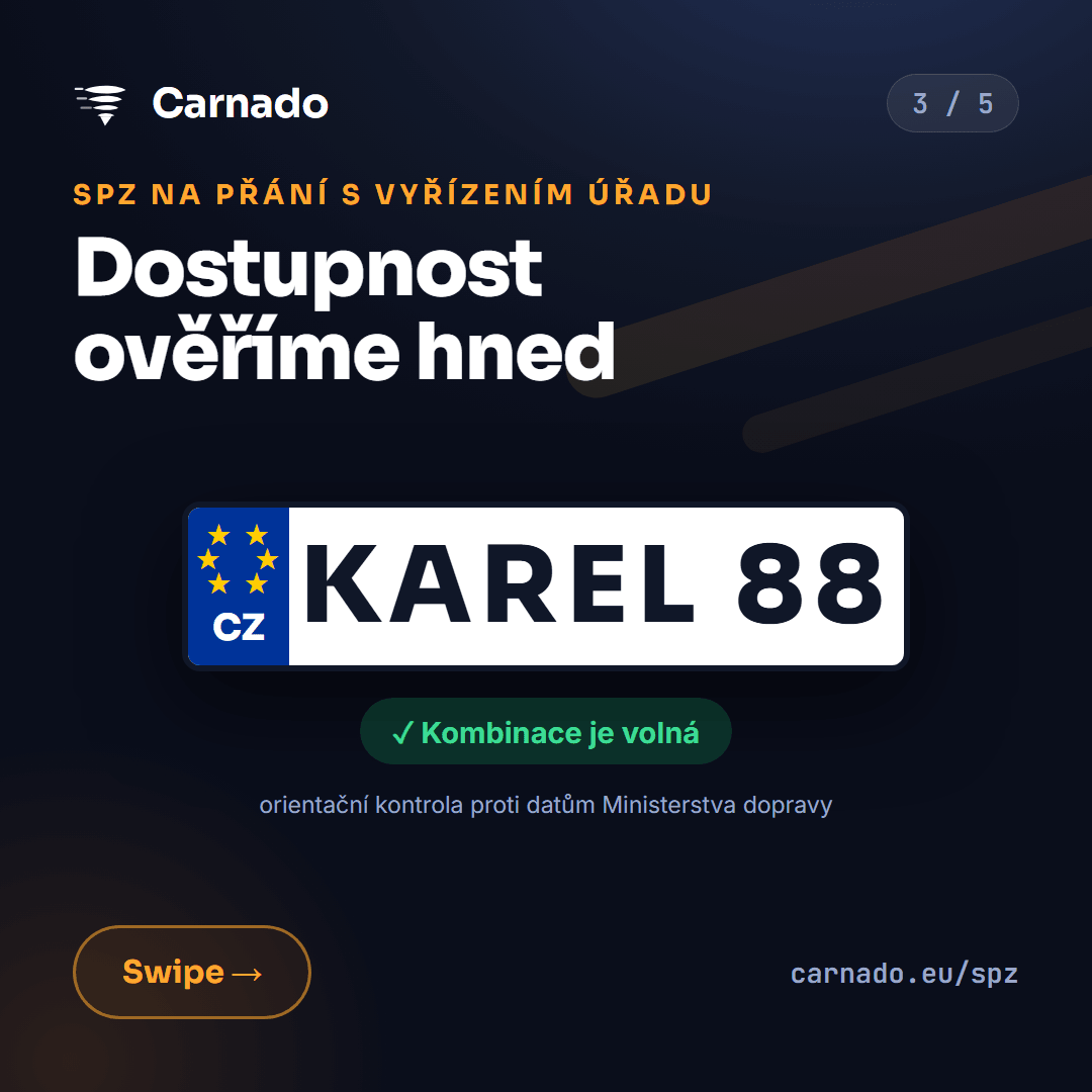 SPZ na přání s vyřízením úřadu — karta 3